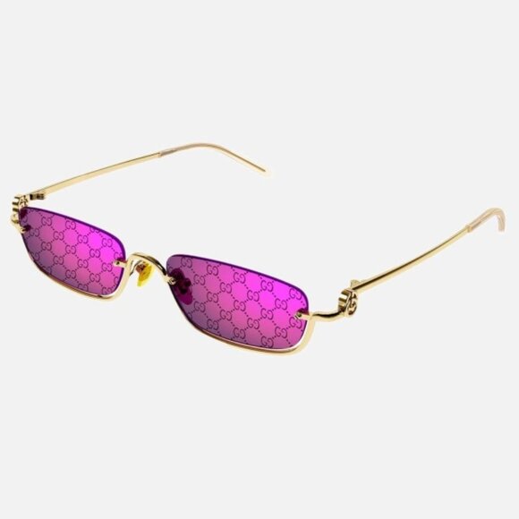 NEW GG1278S 005 GUCCI MICRO METAL SUNGLASSES WITH GG LENSES GUCCI - Picture 1 of 6
